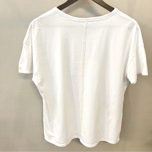 OUI Love is art graphic white tshirt, short sleeve, 100%Cotton, size 10 - Picture 2 of 11